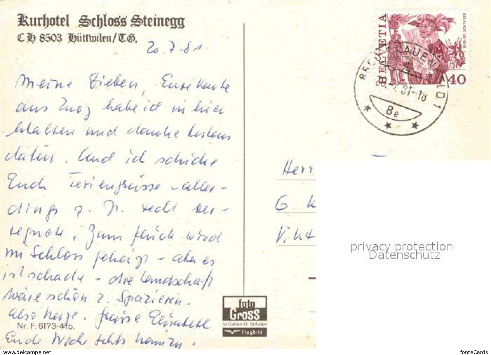 12614840 Huettwilen Fliegeraufnahme Kurhotel Steinegg Huettwilen - Other & Unclassified