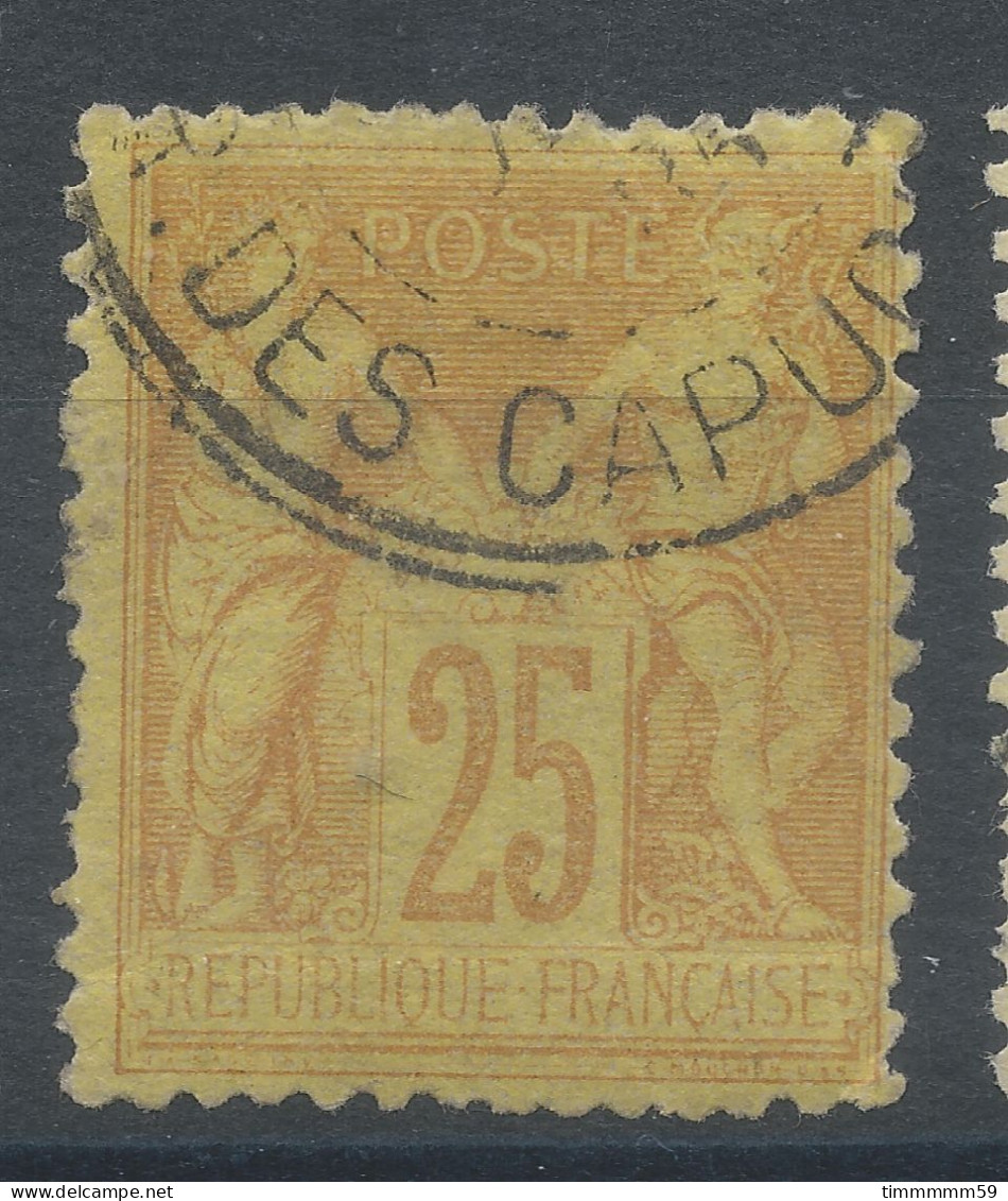 Lot N°82858   N°92, Oblitéré Cachet à Date De PARIS ( R.DES CAPUCINES ) - 1876-1898 Sage (Type II)