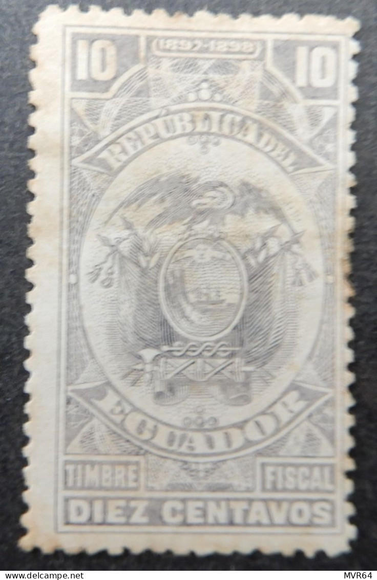 Ecuador 1897 1898 (3) Coat Of Arms Fiscal Stamp - Ecuador