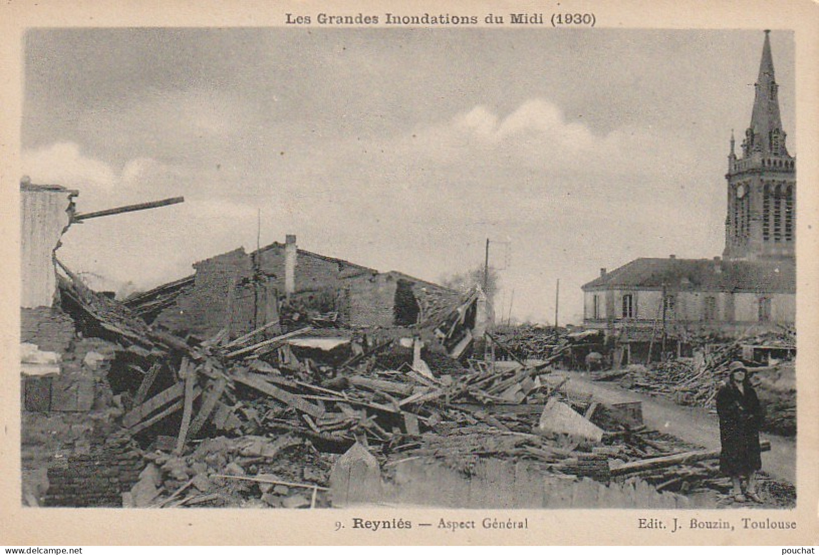 KO 20-(82) REYNIES - INONDATIONS DU MIDI 1930 - ASPECT GENERAL - DECOMBRES - 2 SCANS - Inondations