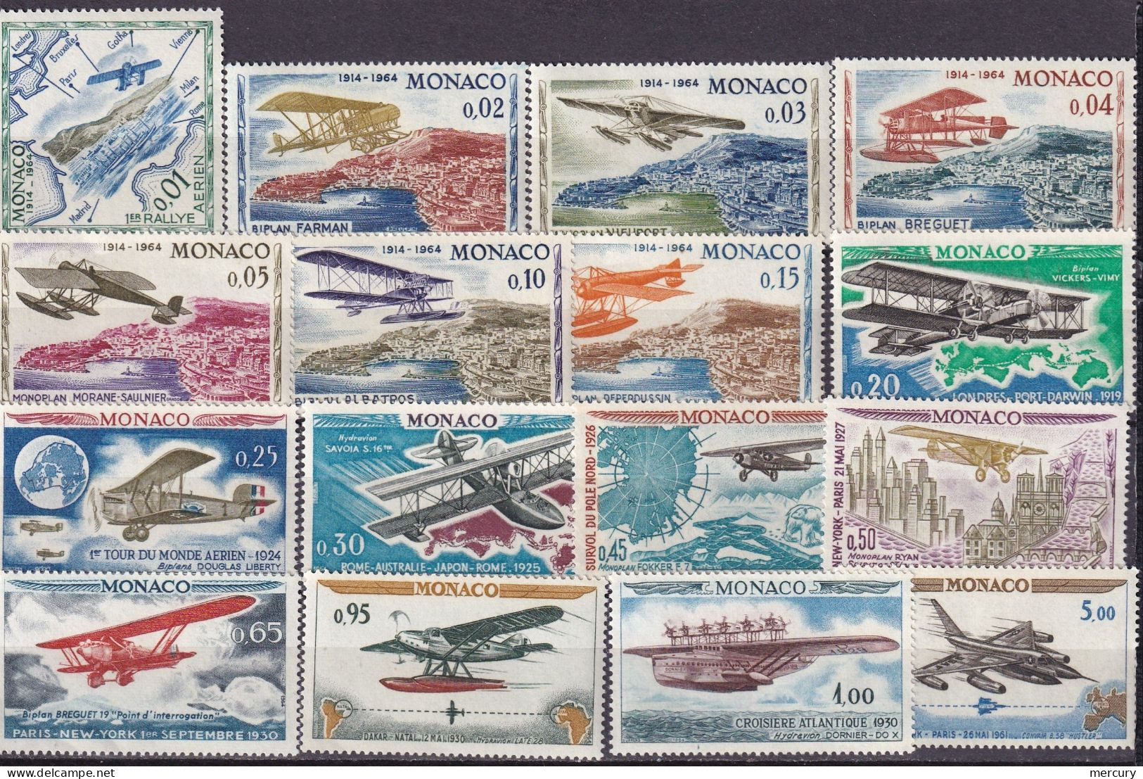 MONACO - Série Des Avions - Unused Stamps