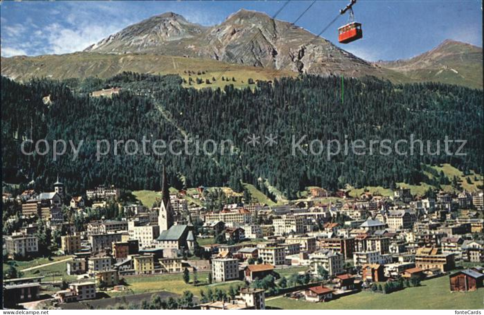 12613504 Davos GR Mit Schatzalp Strela Und Schiahoerner Seilbahn Davos - Autres & Non Classés