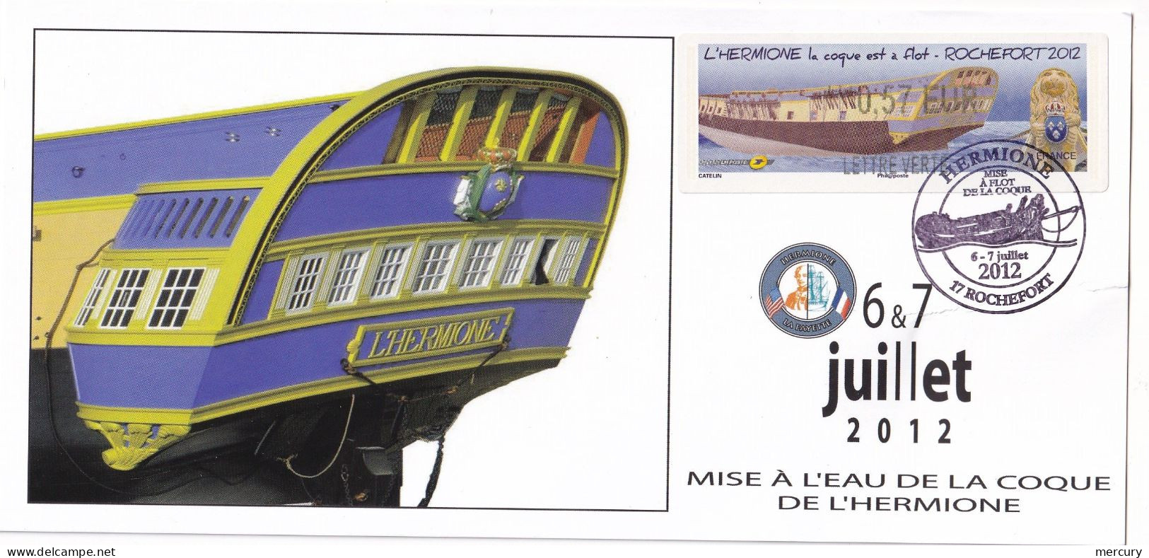 FRANCE - Lot De 12 Documents Sur La Mise à L'eau De La Coque De L'Hermione Et De Son Retour - 12 Scans - 1961-....