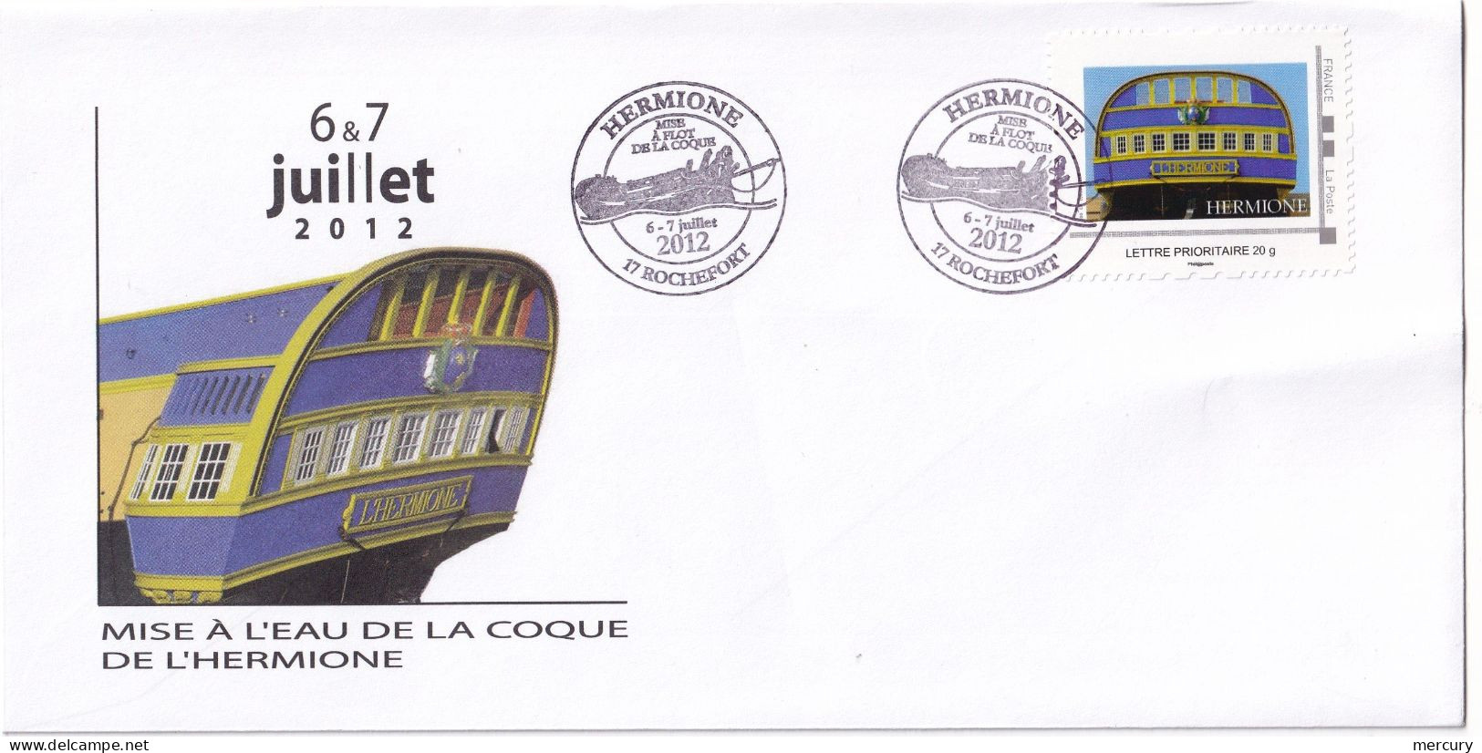 FRANCE - Lot De 12 Documents Sur La Mise à L'eau De La Coque De L'Hermione Et De Son Retour - 12 Scans - 1961-....