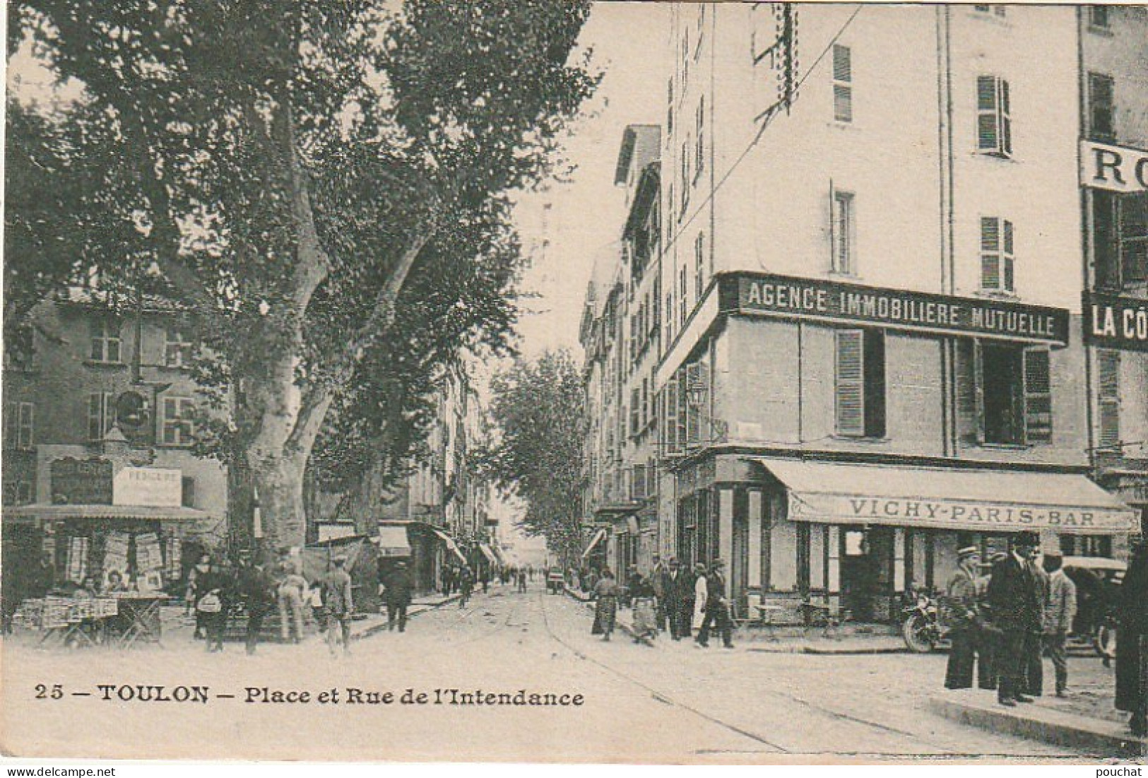 KO 22-(83) TOULON - PLACE ET RUE DE L' INTENDANCE - CAFE : VICHY PARIS BAR- KIOSQUE A JOURNAUX - 2 SCANS - Toulon