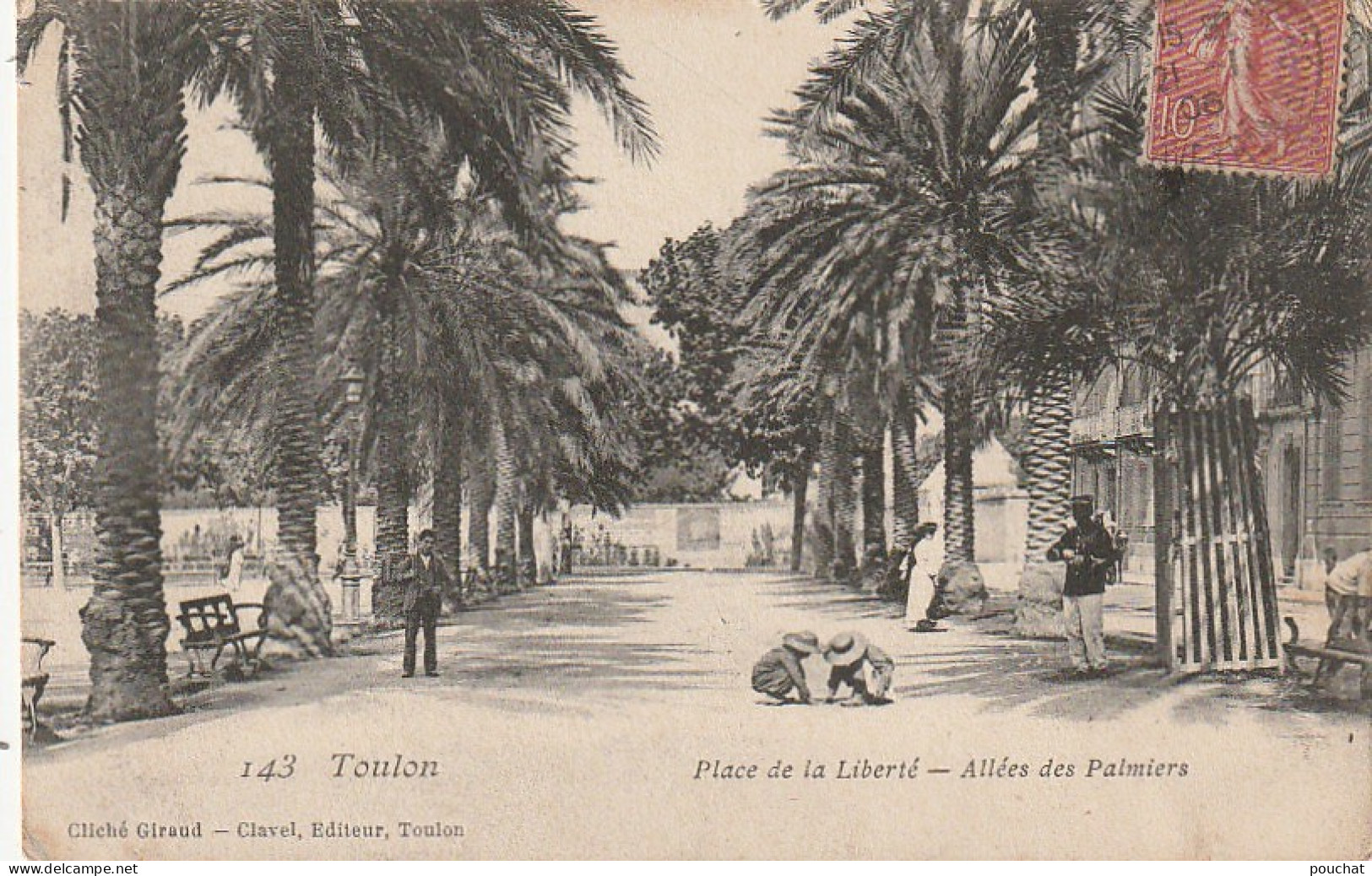 KO 22-(83) TOULON - PLACE DE LA LIBERTE - ALLEES DES PALMIERS - ENFANTS  ACCROUPIS - 2 SCANS - Toulon