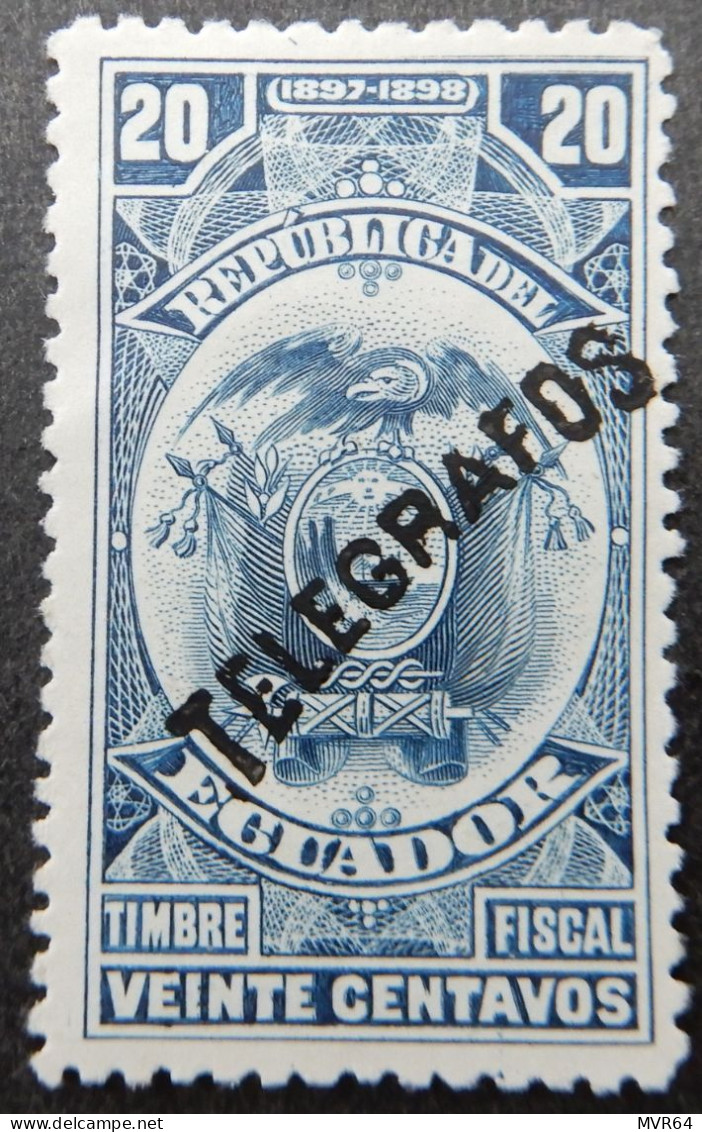 Ecuador 1897 1898 (4) Coat Of Arms Fiscal Stamp Telegrafos - Equateur