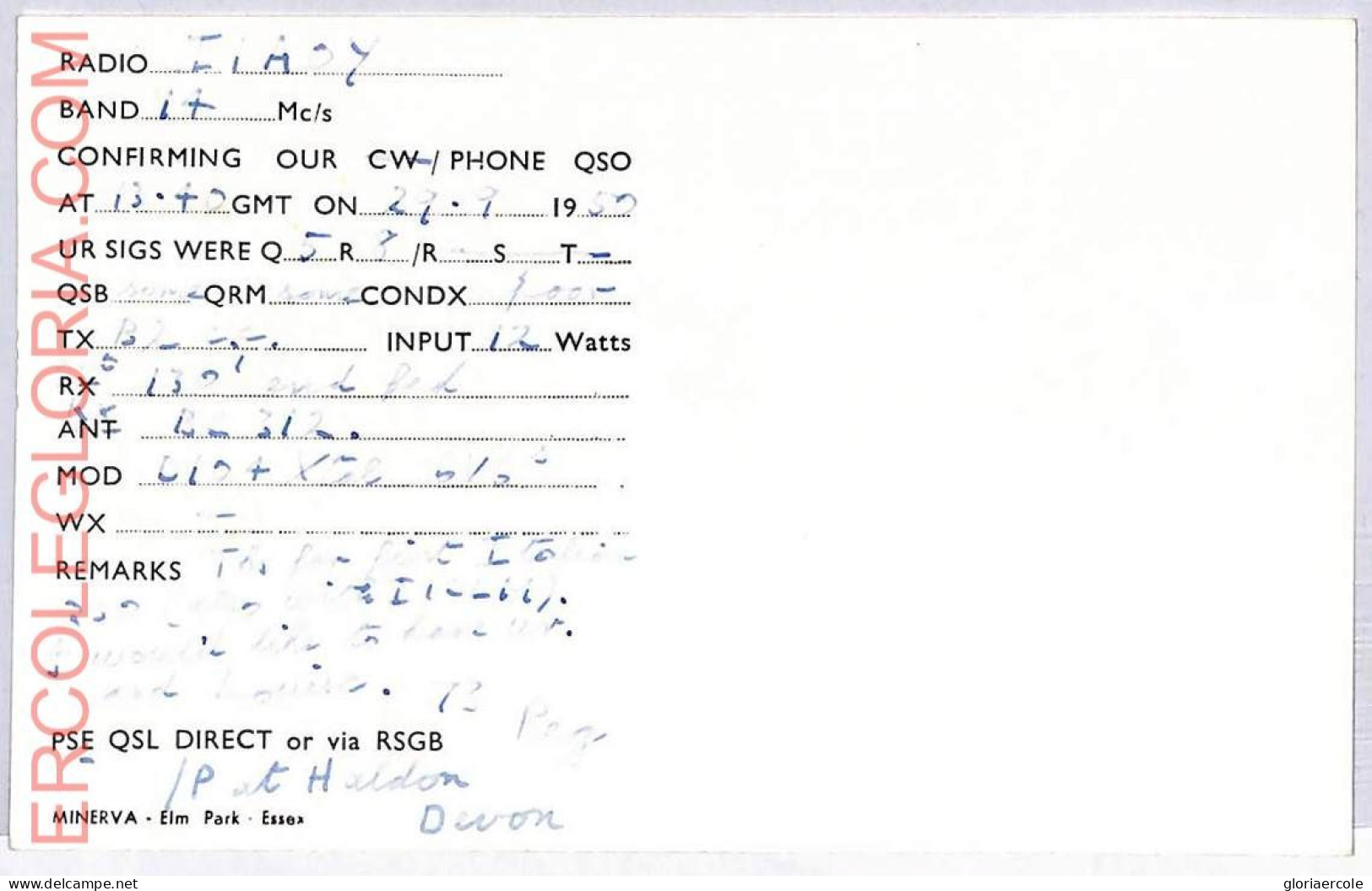 Ad9111 - GREAT BRITAIN - RADIO FREQUENCY CARD - 1950 - Radio