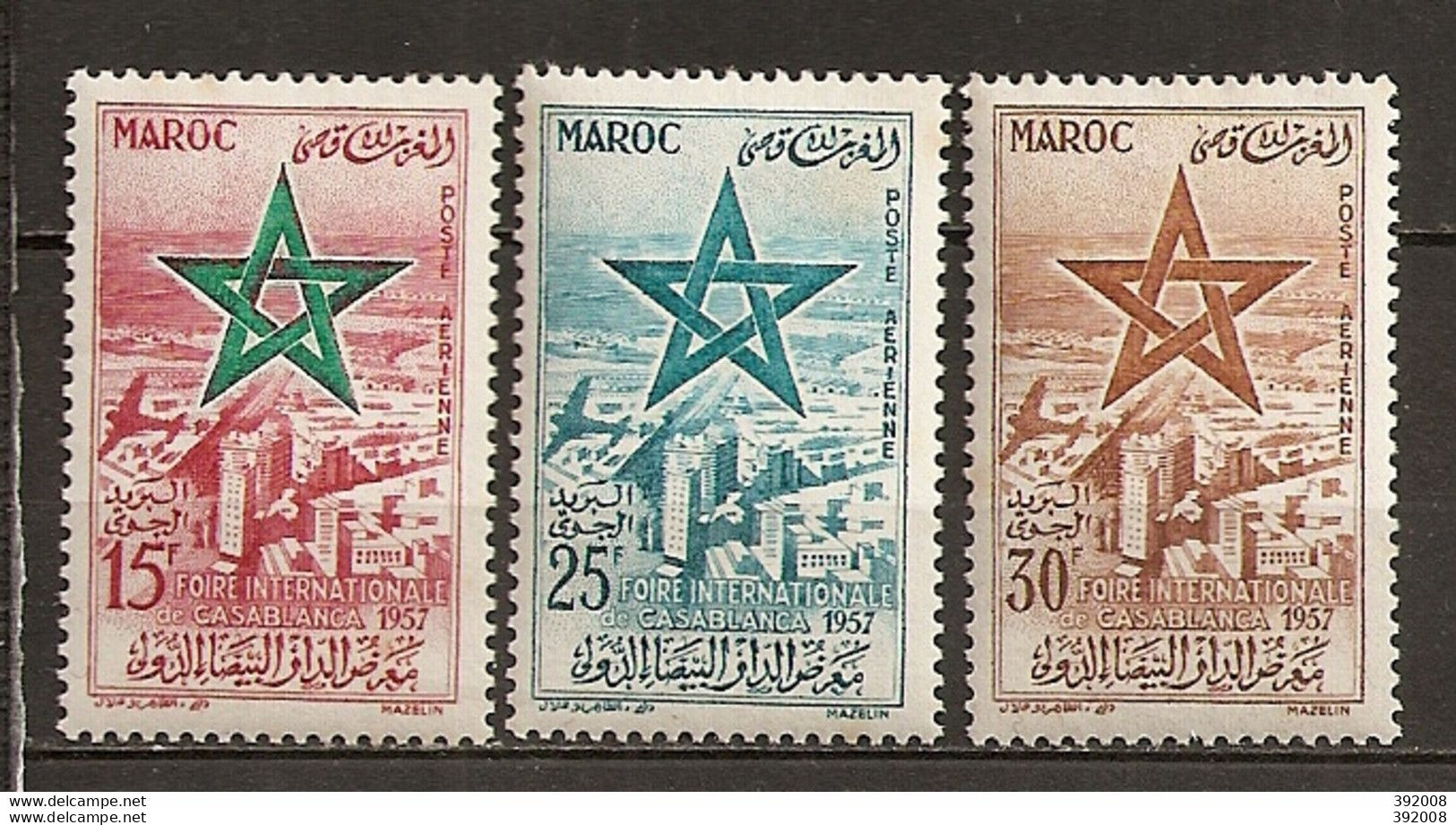 PA - 1957 - N° 103 à 105** MNH - Foire Internationale De Casablanca - Marokko (1956-...)