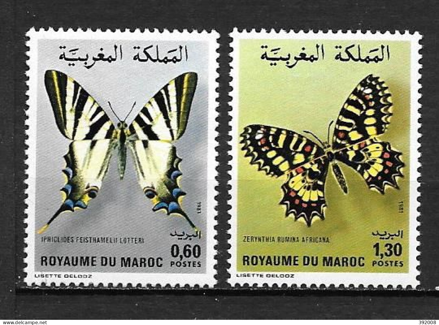 1981 - N° 894 à 895* MH - Papillons - Marokko (1956-...)