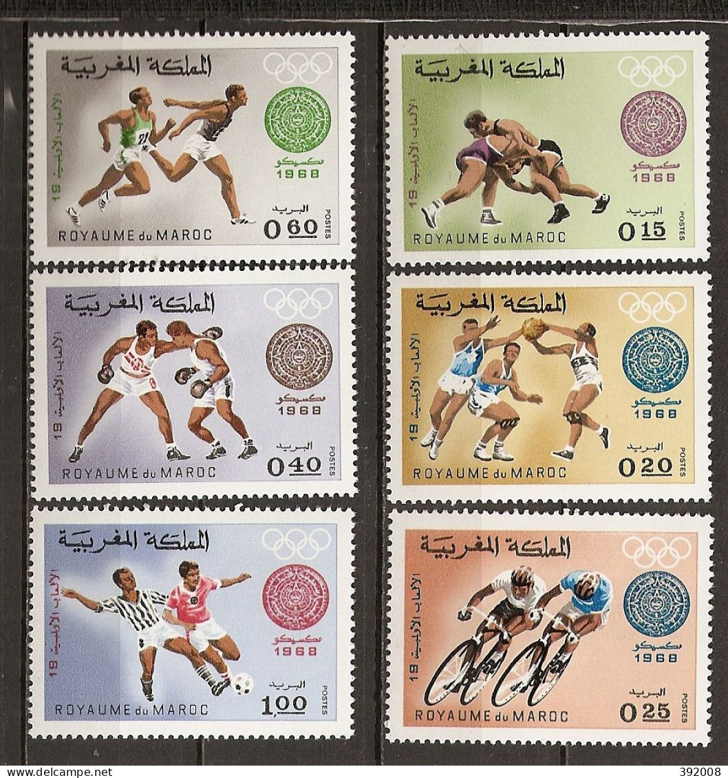 1968 - N° 572 à 577** MNH - Jeux Olympiques De Mexico - Maroc (1956-...)