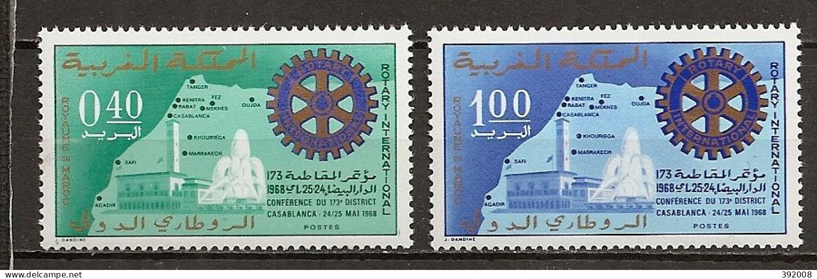 1968 - N° 559 à 560** MNH - Conférence Rotary International à Casablanca - Marokko (1956-...)