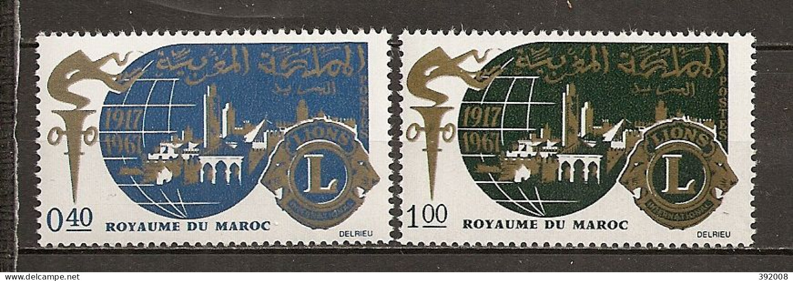 1967 - N° 521 à 522* MH - 50 Ans Du Lions Club - Maroc (1956-...)
