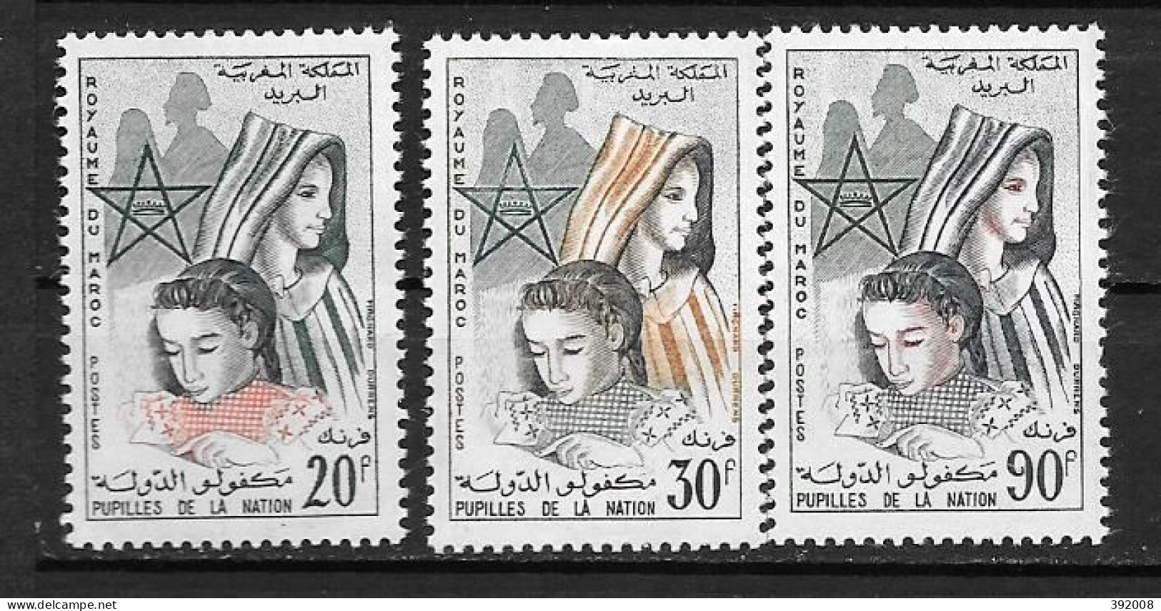 1962 - N° 431 à 433* MH - Pupilles De La Nation - Marocco (1956-...)