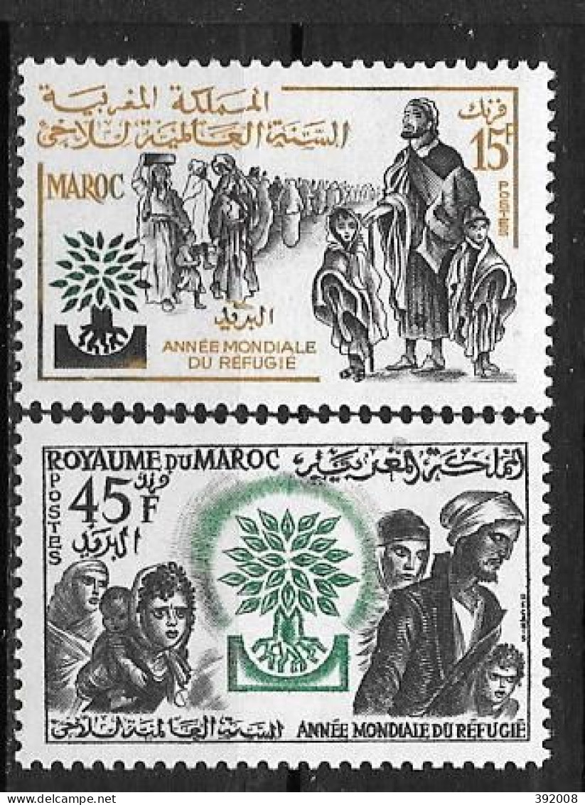 1960 - N° 402 à 403 **MNH - Année Mondiale Du Réfugié - Morocco (1956-...)