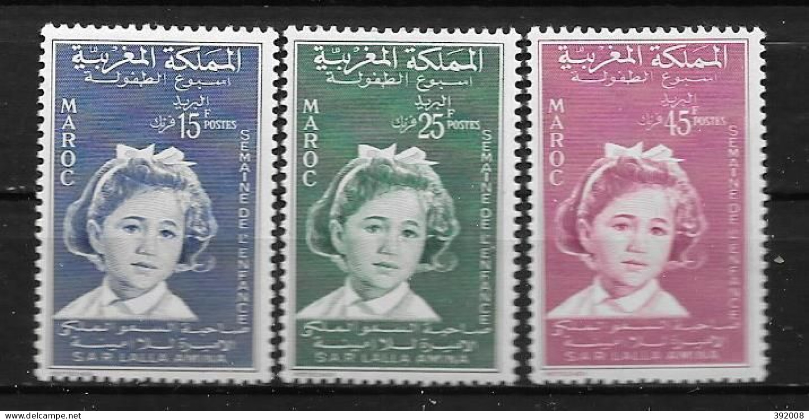 1959 - N° 393 à 395** MNH - Semaine De L'enfance - Maroc (1956-...)