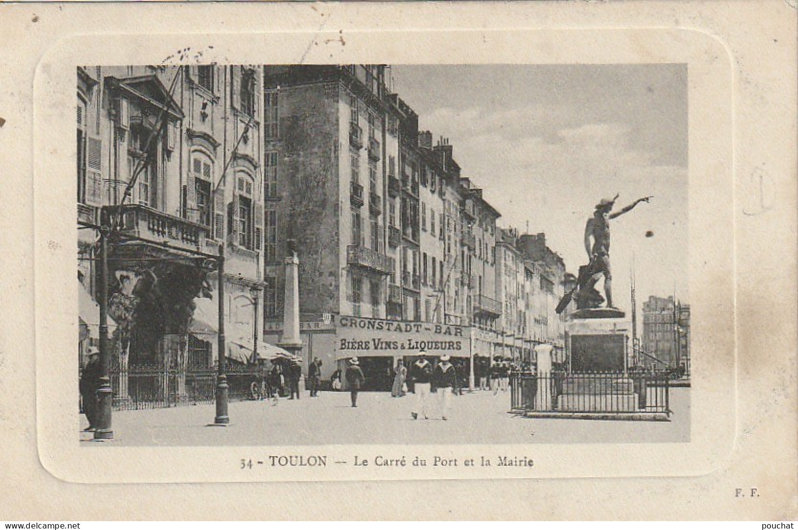 KO 23-(83) TOULON - LE CARRE DU PORT ET LA MAIRIE - CRONSTADT BAR  - 2 SCANS - Toulon