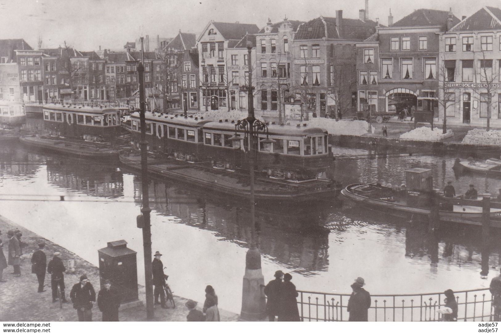 Alkmaar Langestraat Netherlands Holland Old Tramways On Boat - Strassenbahnen