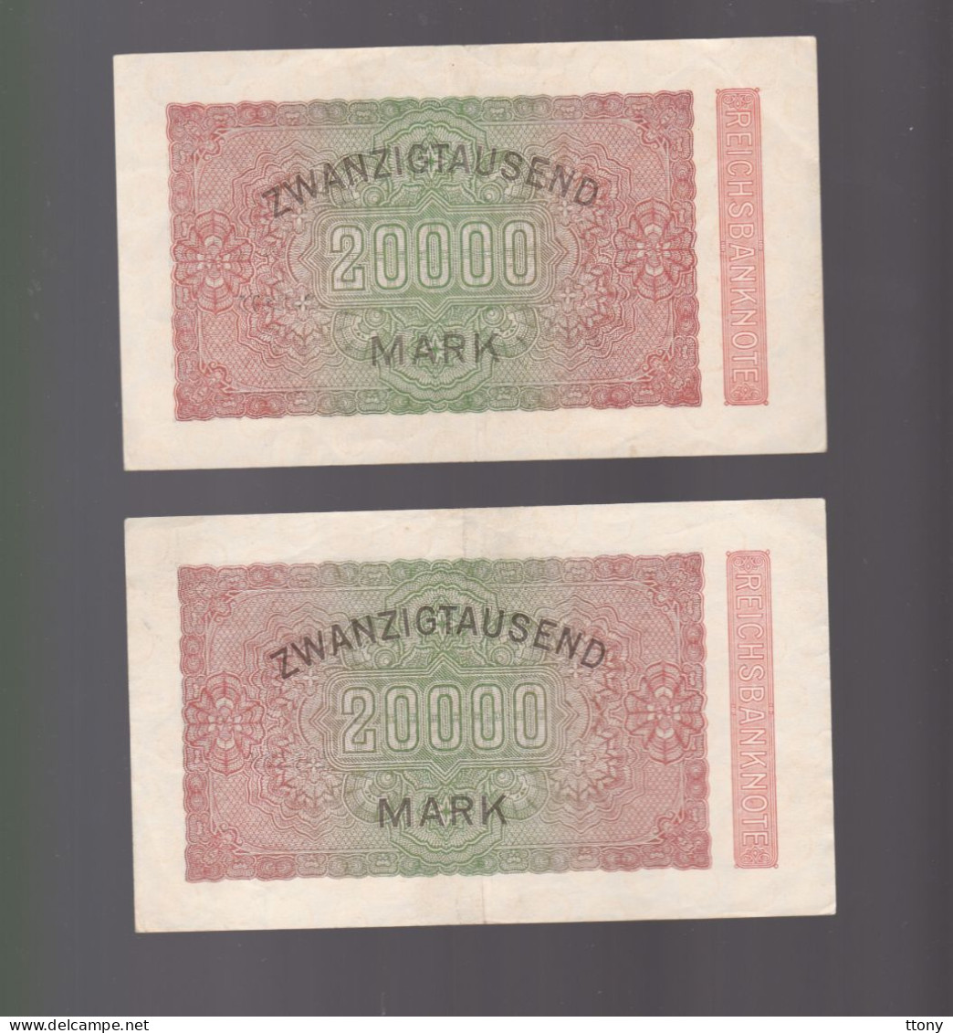 3 Billets  Allemagne    20000 Mark   Reichsbanknote  1923   République De Weimar - 20000 Mark