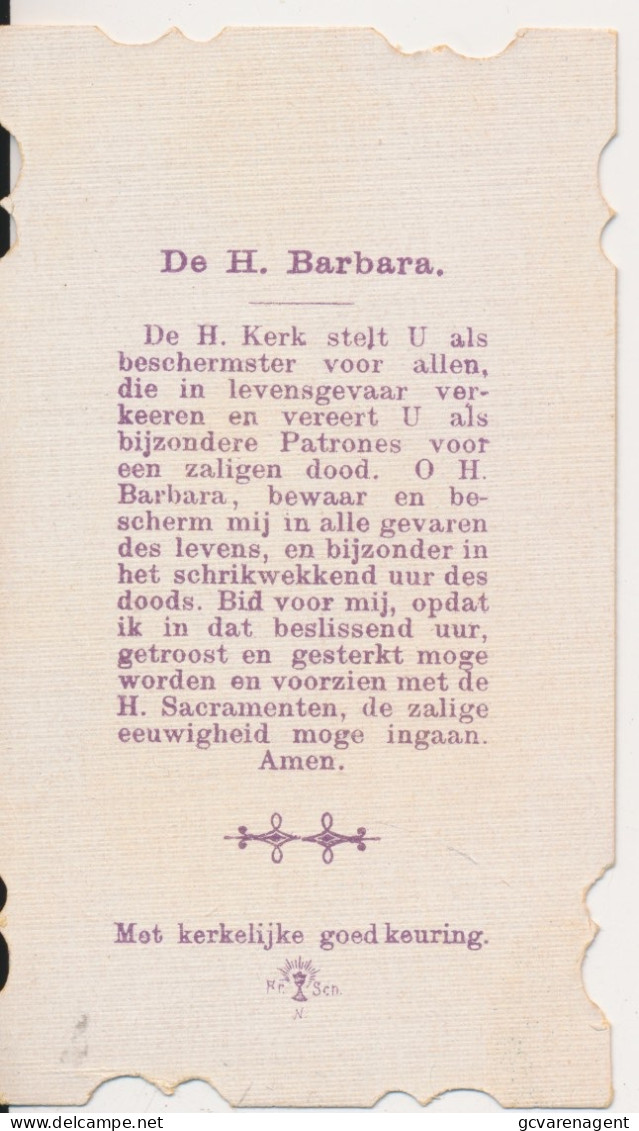 S.BARBARA. =  9 X 3,5 CM     2 SCANS - Andachtsbilder