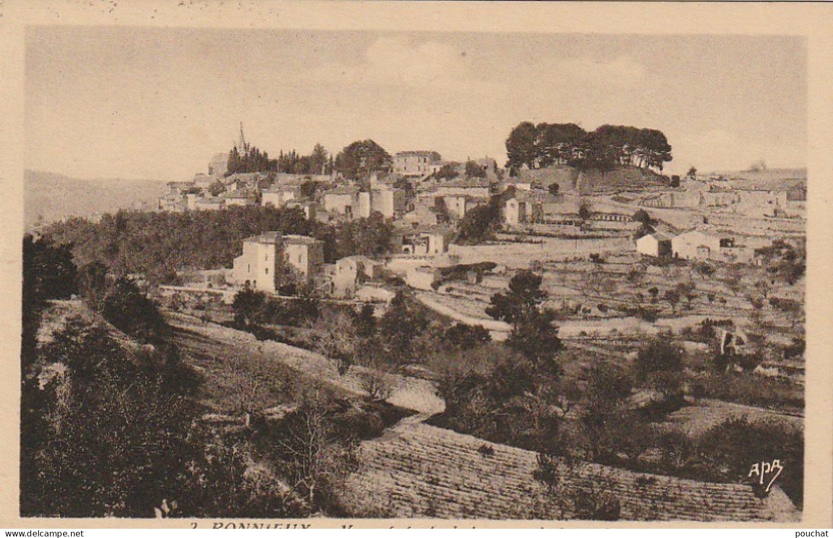 LE 1-(84) BONNIEUX - VUE GENERALE DE LA ROUTE DE MARSEILLE  - 2 SCANS - Bonnieux