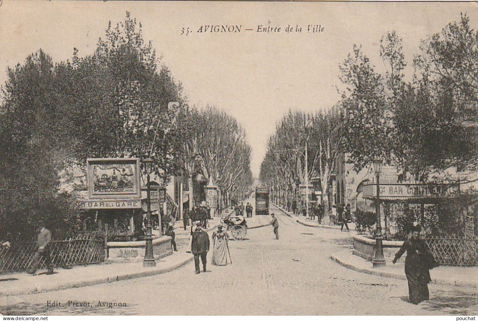 LE 1-(84) AVIGNON - ENTREE DE LA VILLE - BAR DE LA GARE - BAR CONTINENTAL - TRAMWAY- 2 SCANS - Avignon