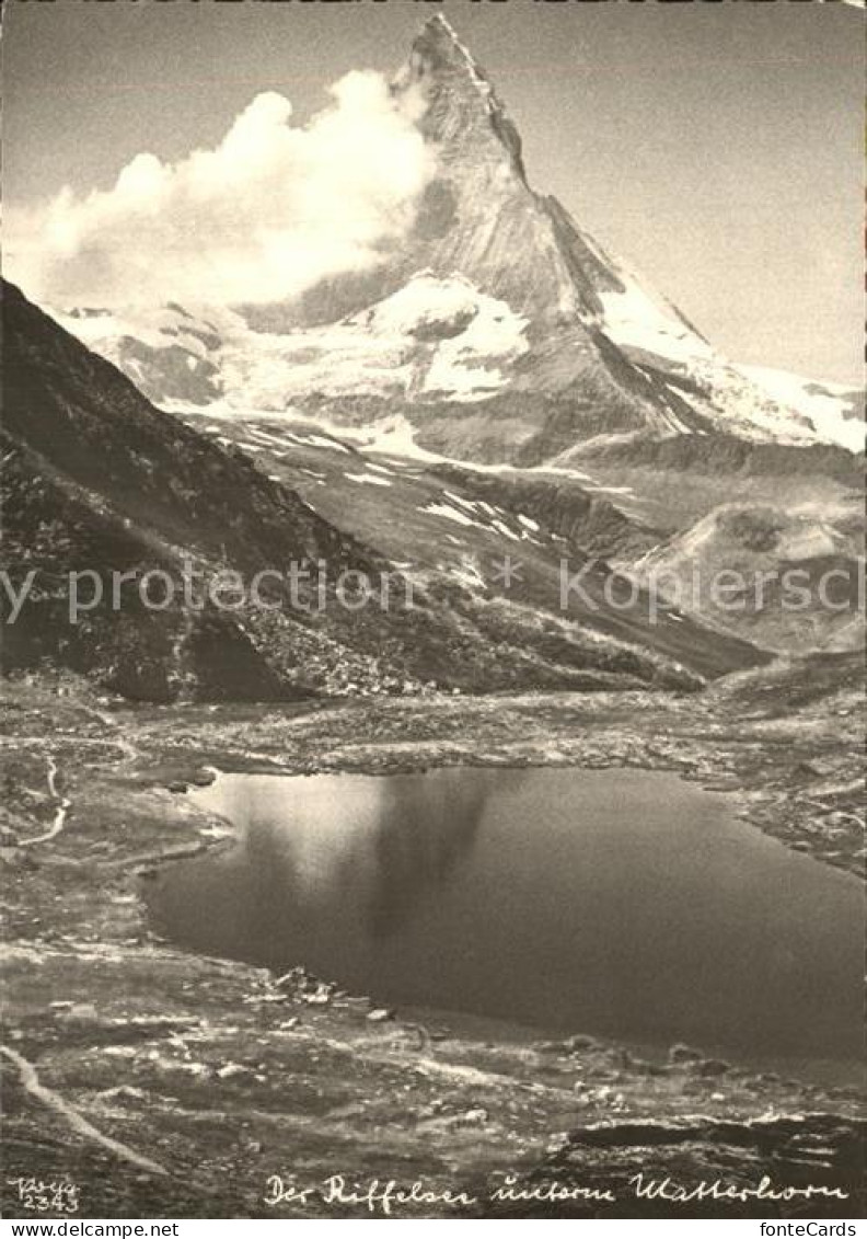 12608452 Matterhorn VS Mit Riffelsee Matterhorn - Sonstige & Ohne Zuordnung