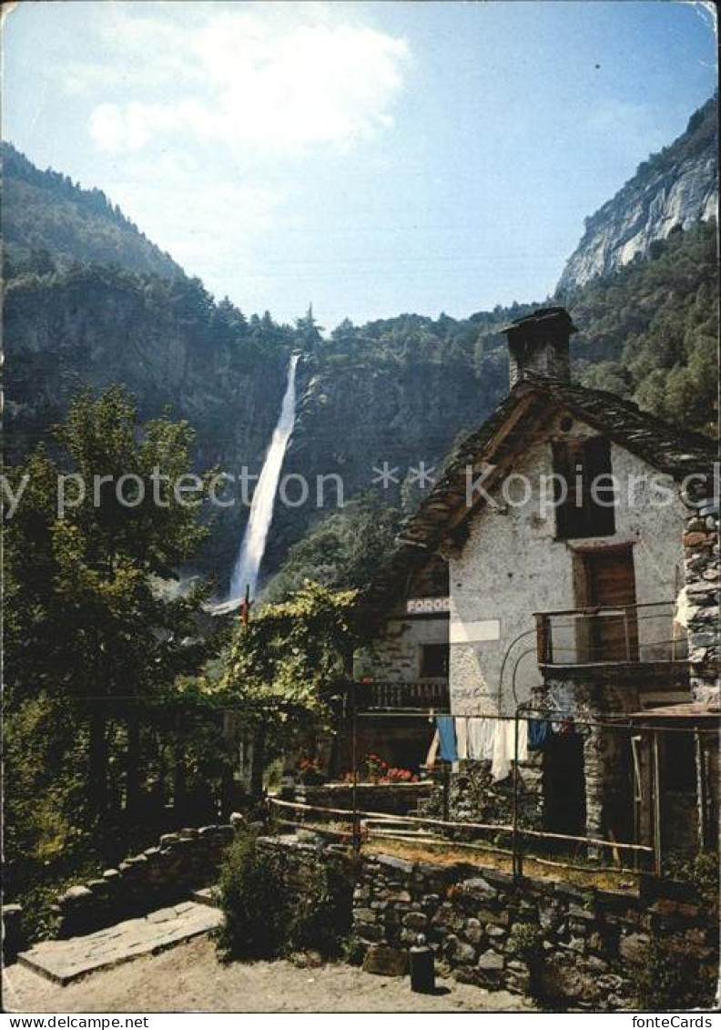 12608433 Foroglio Val Bavona Ortspartie Mit Wasserfall Foroglio Val Bavona - Sonstige & Ohne Zuordnung