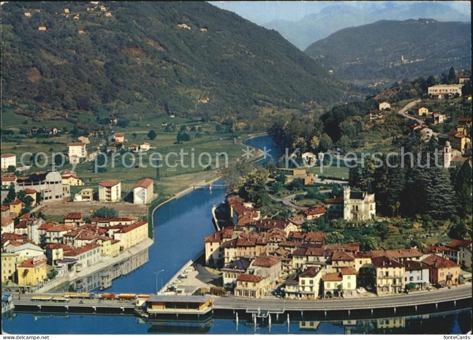 12607564 Ponte Tresa Fliegeraufnahme Ponte Tresa - Autres & Non Classés