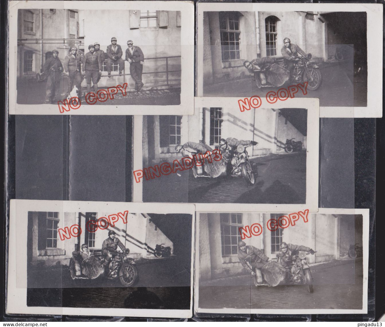 Militaire ? Moto Side-car Lot 5 Photos Beau Format Années 30 - Guerre, Militaire