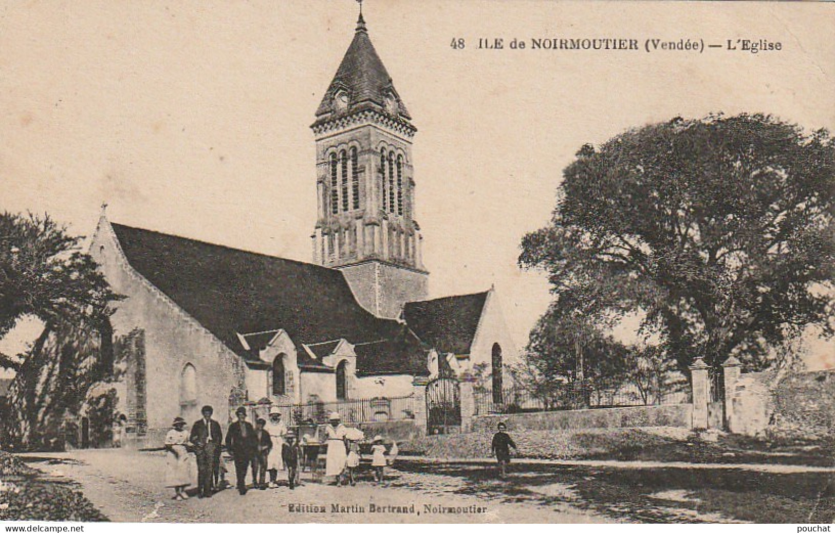 LE 4-(85) ILE DE NOIRMOUTIER - L' EGLISE - SORTIE FAMILIALE  - 2 SCANS - Ile De Noirmoutier