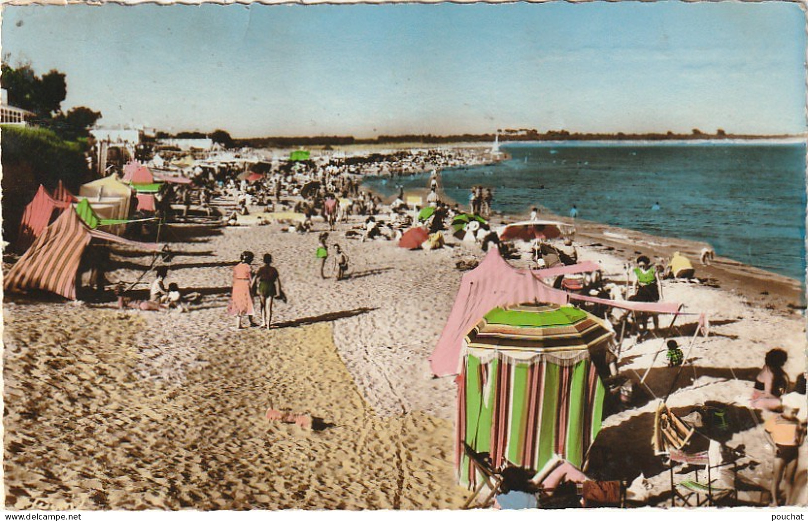 LE 5-(85)  LA TRANCHE SUR MER - LA PLAGE - CARTE COULEURS - 2 SCANS - La Tranche Sur Mer