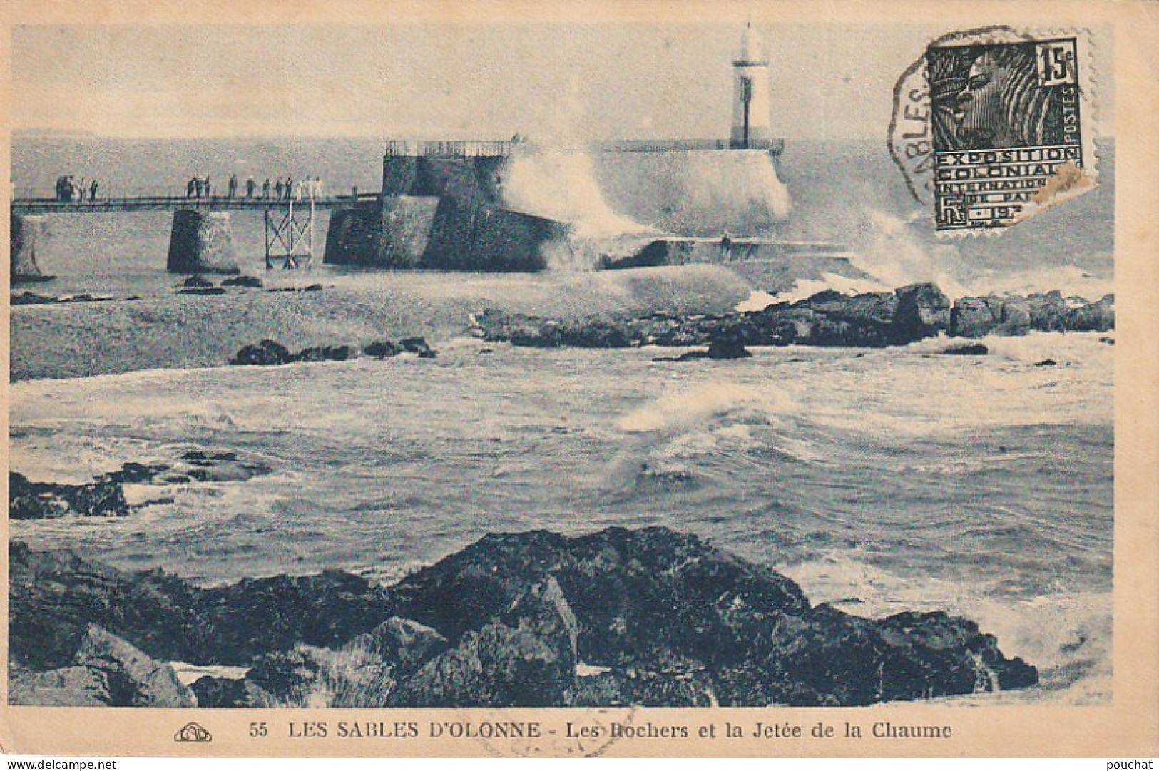 LE 5-(85) LES SABLES D' OLONNE - LES ROCHERS ET LA JETEE DE LA CHAUME  - 2 SCANS  - Sables D'Olonne