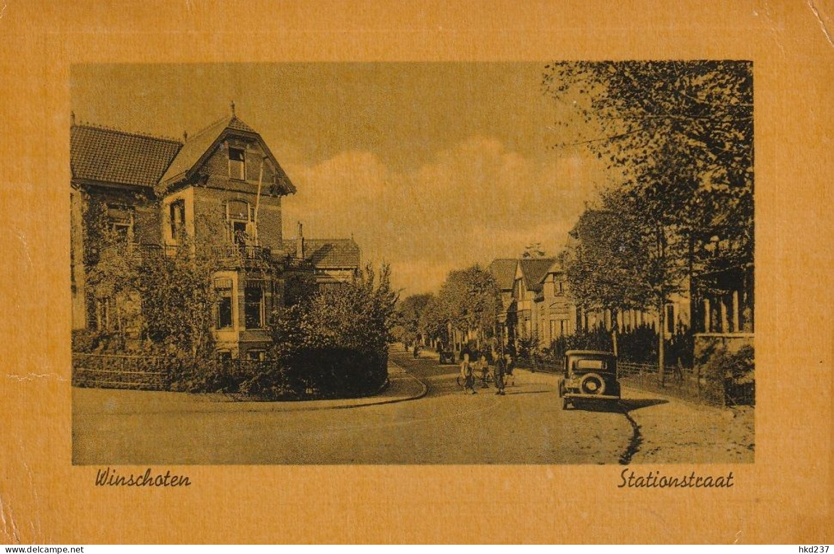 Winschoten Stationstraat Levendig Oude Auto # 1943     4399 - Winschoten