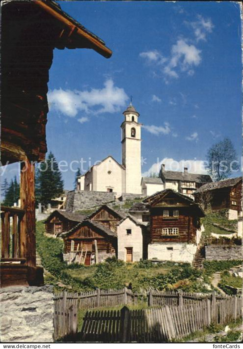 12605593 Bosco Gurin Deutschsprachige Walserdorf Blick Zur Kirche Bosco Gurin - Andere & Zonder Classificatie