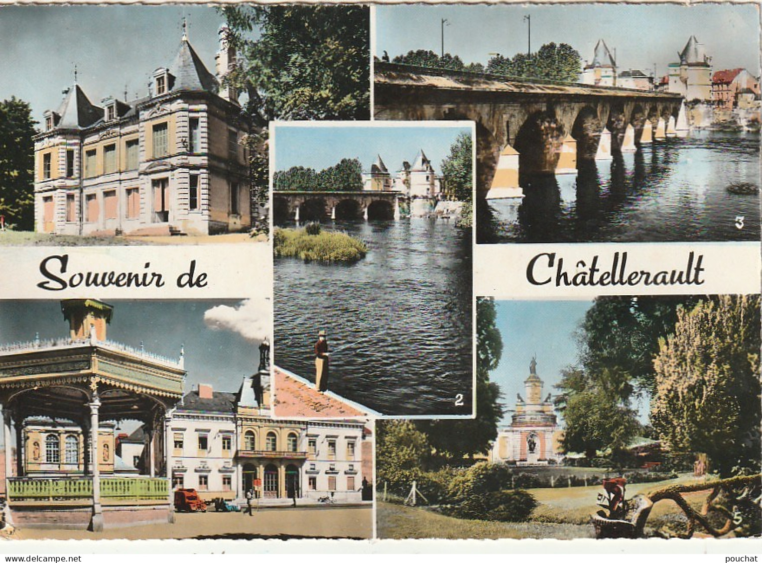 LE 7-(86) SOUVENIR DE CHATELLERAULT - CARTE MULTIVUES COULEURS - 2 SCANS  - Chatellerault