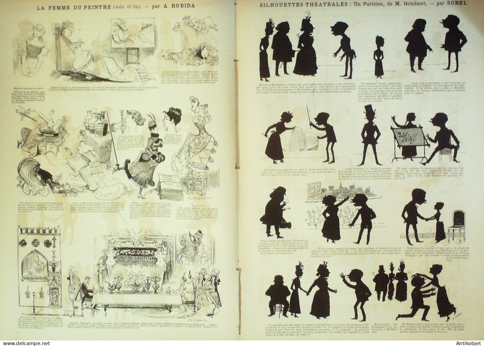 La Caricature 1886 N°320 Femme Du Peintre Robida Silhouettes Sorel Concierge Draner - Tijdschriften - Voor 1900