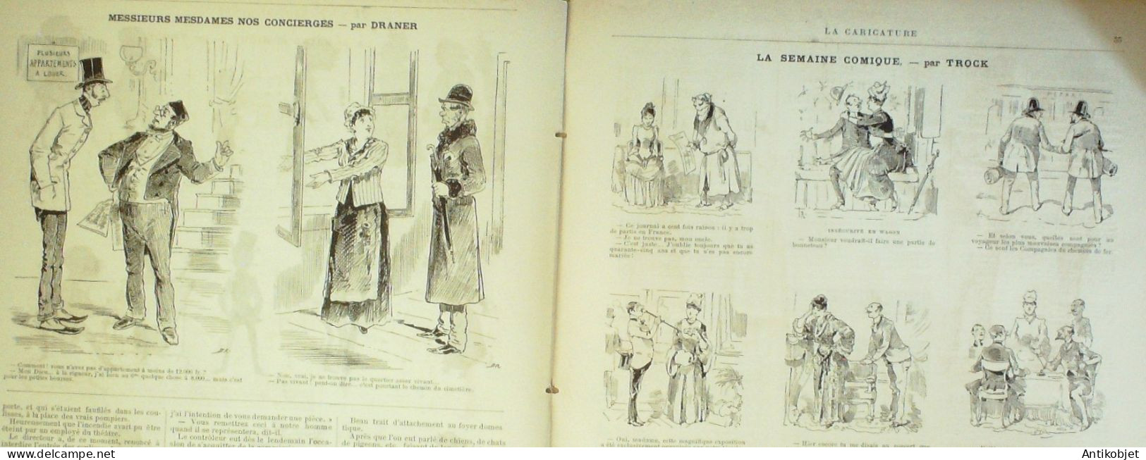 La Caricature 1886 N°320 Femme Du Peintre Robida Silhouettes Sorel Concierge Draner - Revues Anciennes - Avant 1900