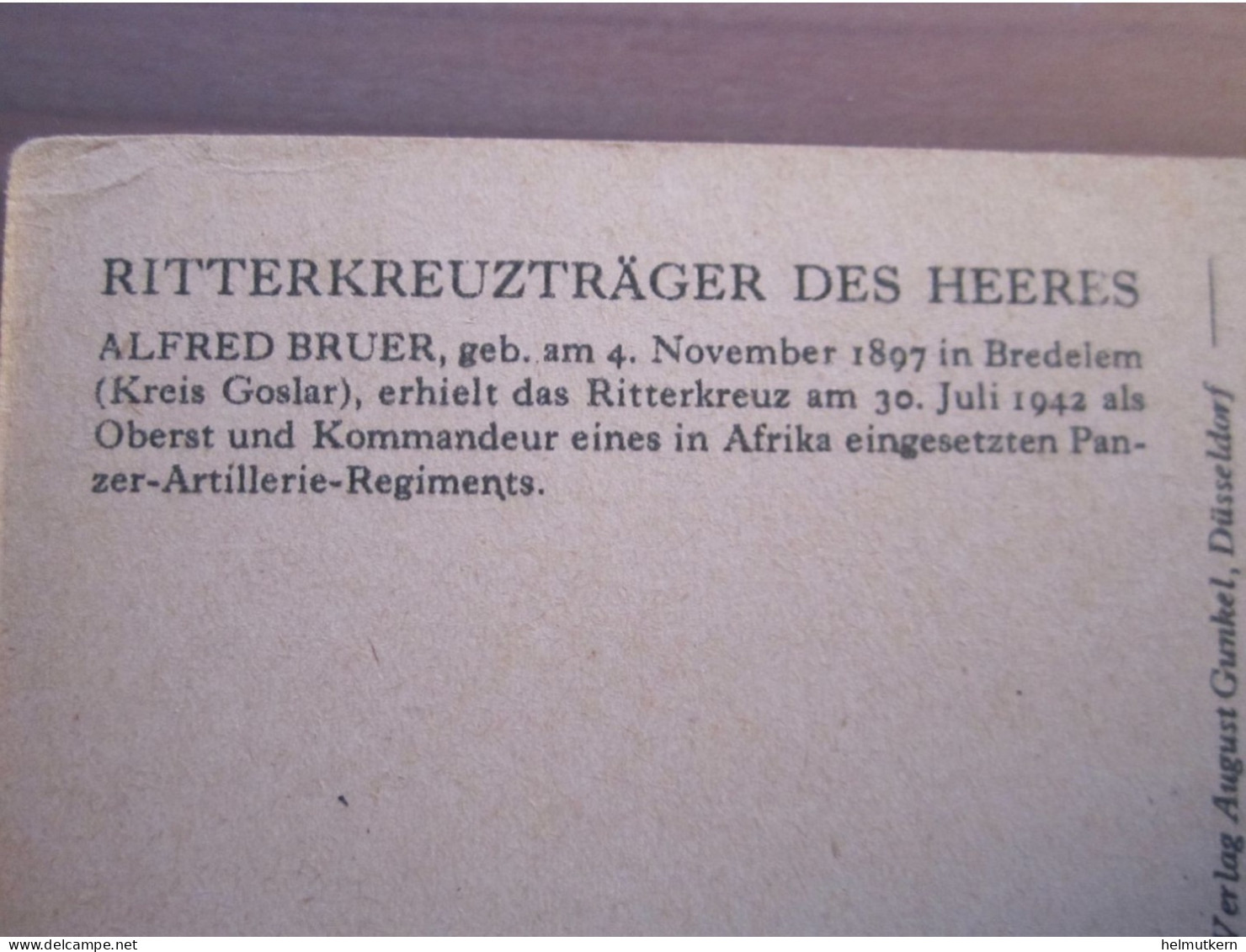 Ritterkreuzträger - Alfred Bruer - Zeichnung Prof. O. Graf München - 1939-45