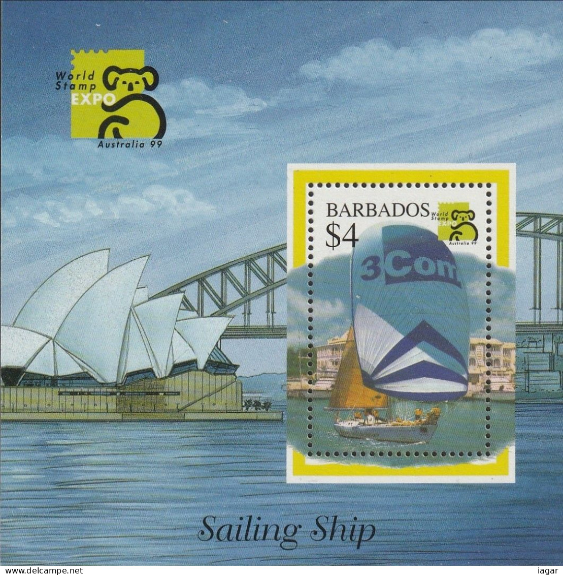 THEMATIC SPORT::  "AUSTRALIA'99"  RACING YACHT   - MS  -    BARBADOS - Sailing