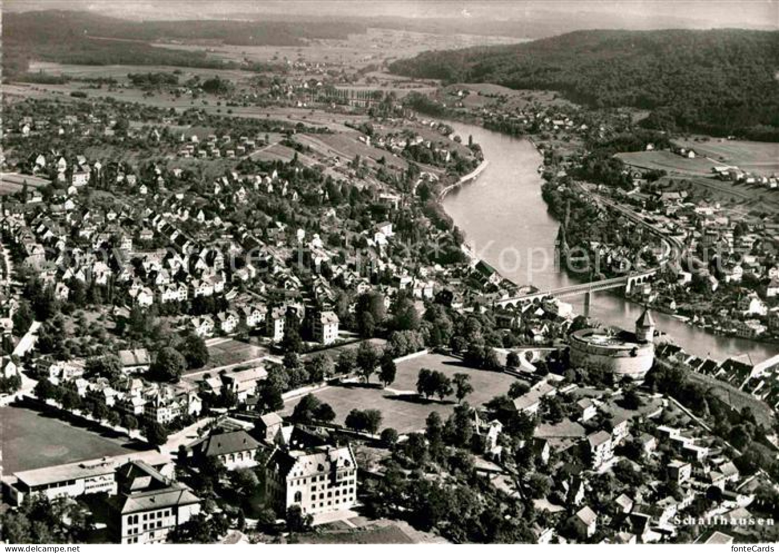 12604040 Schaffhausen SH Fliegeraufnahme Mit Castell Munor Und Rhein Schaffhause - Other & Unclassified