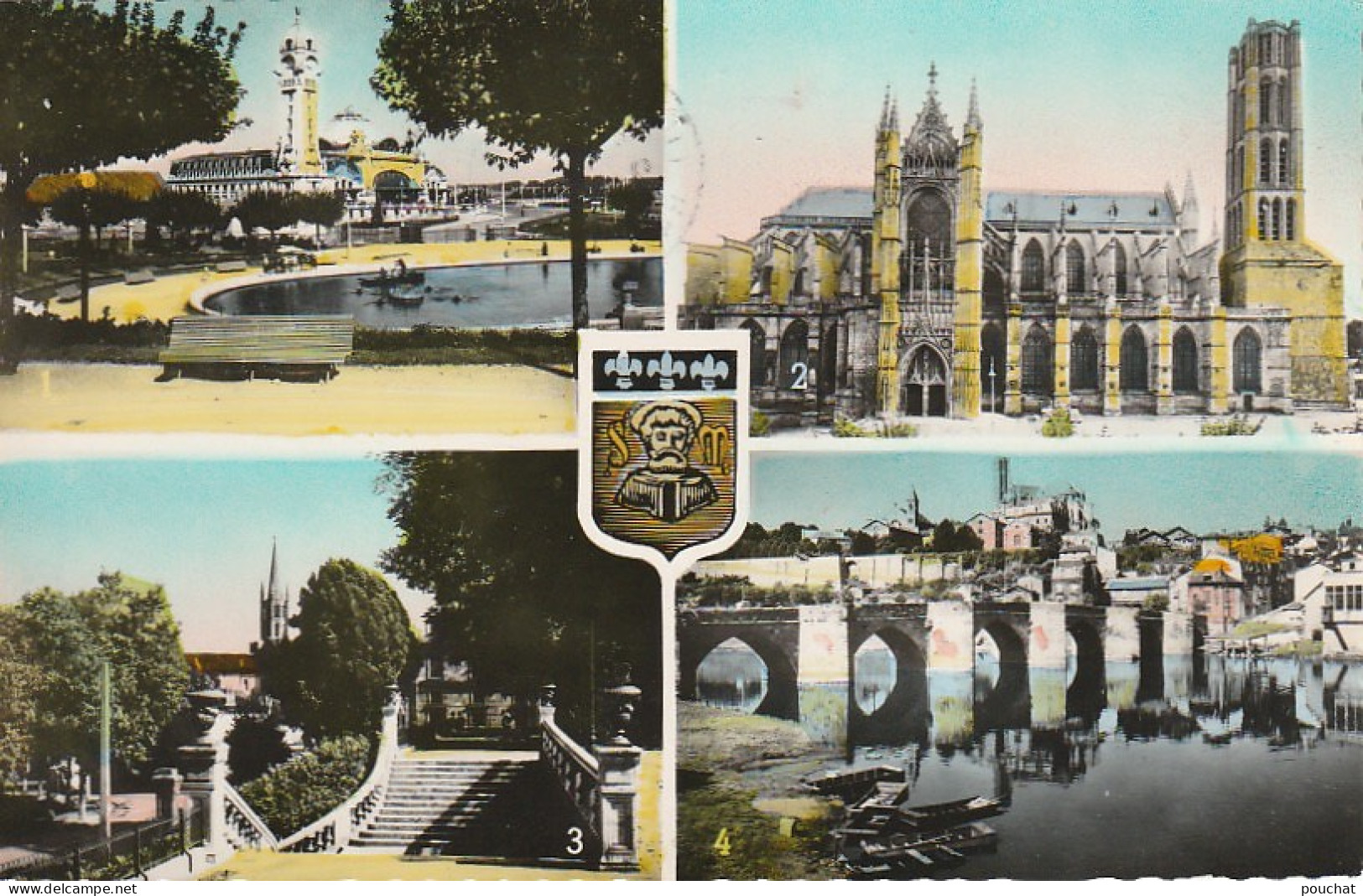 LE 11-(87) LIMOGES - CARTE MULTIVUES COULEURS : LA GARE , LA CATHEDRALE , JARDINS D' ORSAY ..- 2 SCANS - Limoges