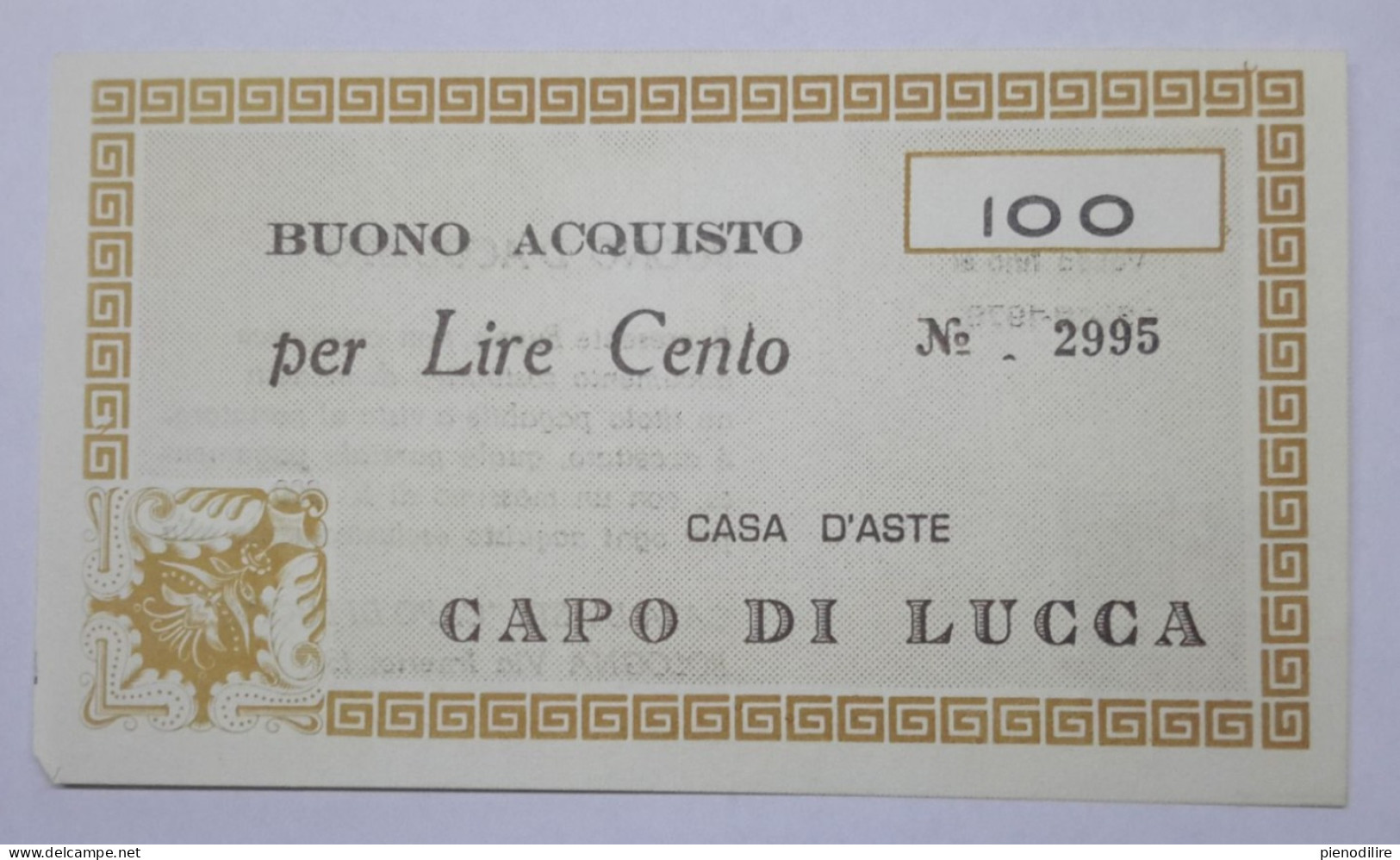 LOTTO 5Pz. 100 200 300 400 LIRE BUONI ACQUISTO CASA D'ASTE CAPO DI LUCCA VALIDO FINO AL 31.12.1976 (A.1) - [10] Scheck Und Mini-Scheck