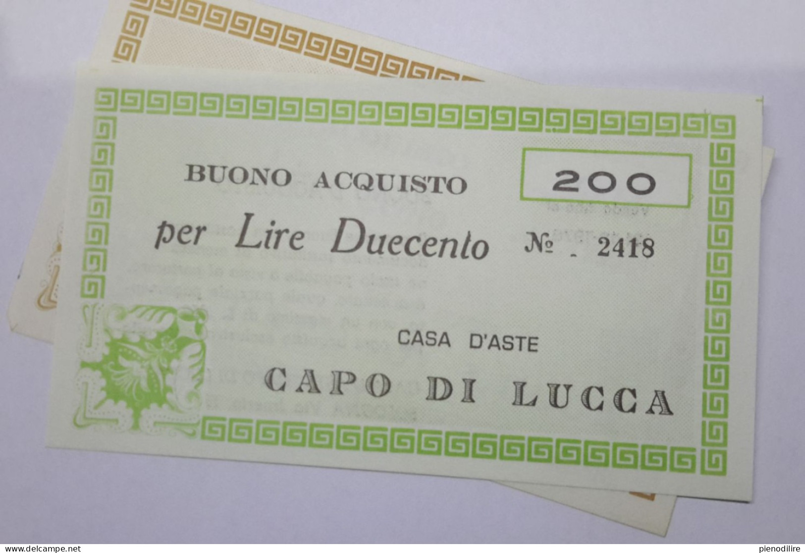 LOTTO 5Pz. 100 200 300 400 LIRE BUONI ACQUISTO CASA D'ASTE CAPO DI LUCCA VALIDO FINO AL 31.12.1976 (A.1) - [10] Cheques Y Mini-cheques