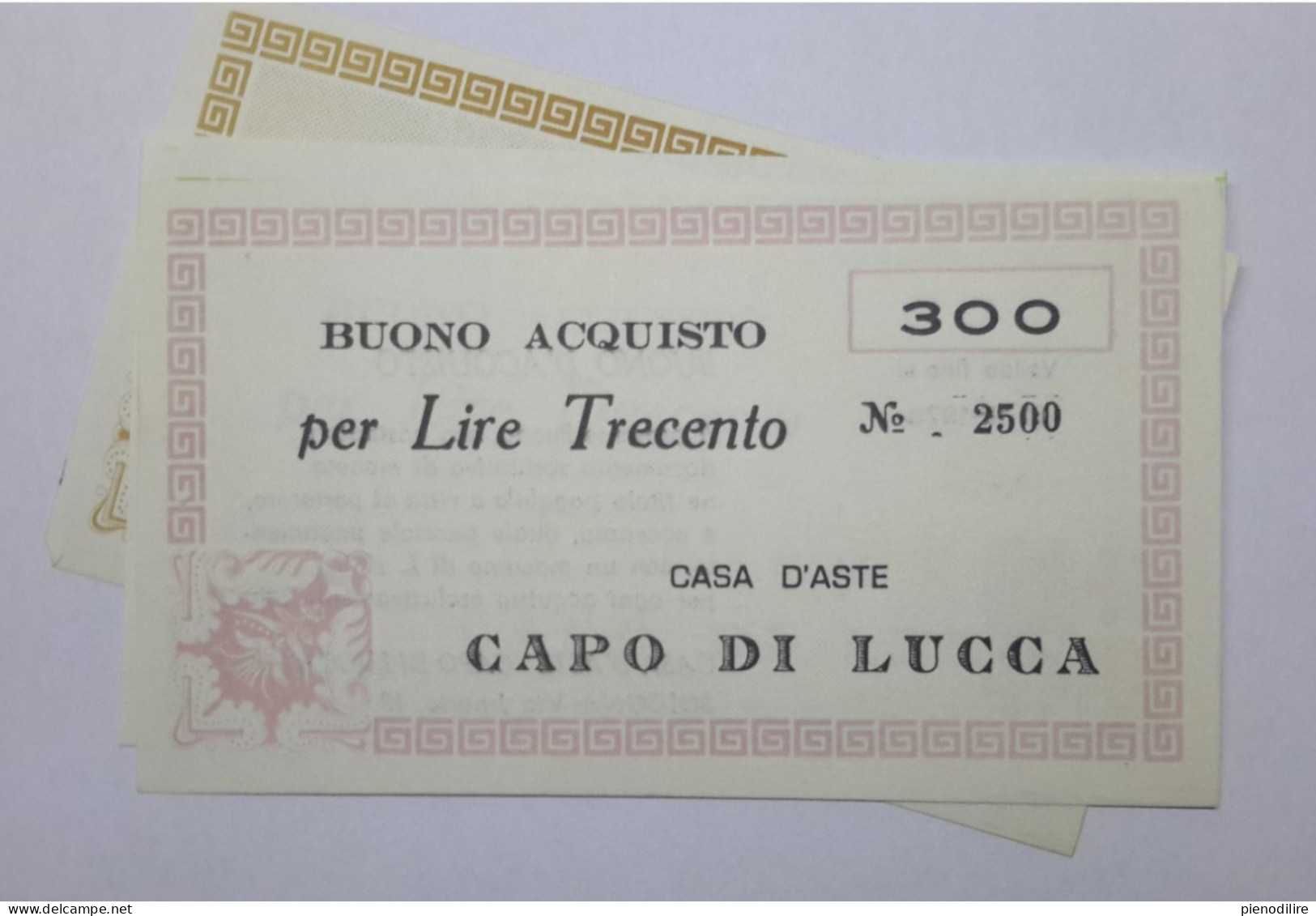 LOTTO 5Pz. 100 200 300 400 LIRE BUONI ACQUISTO CASA D'ASTE CAPO DI LUCCA VALIDO FINO AL 31.12.1976 (A.1) - [10] Checks And Mini-checks