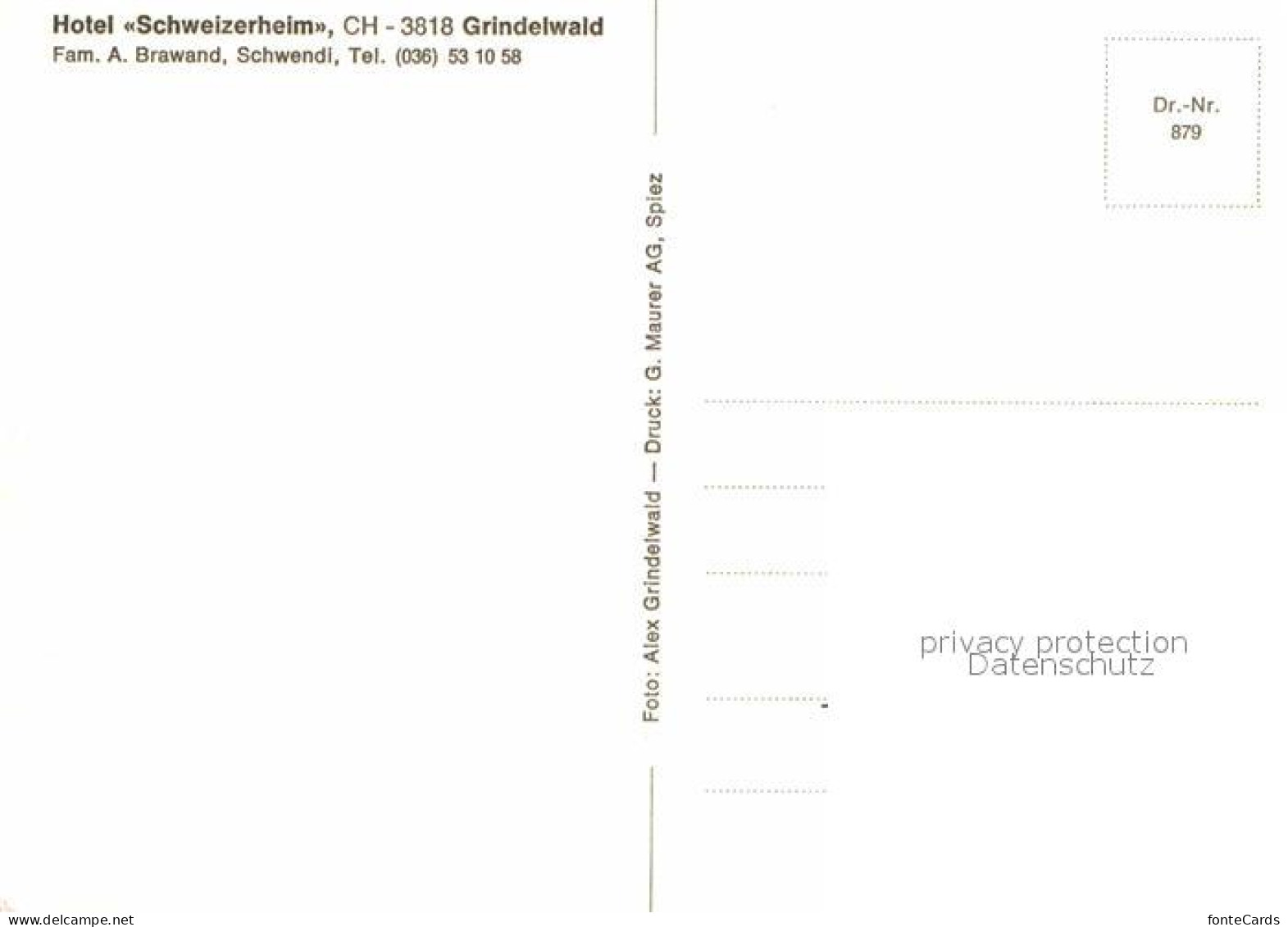 12603902 Grindelwald Hotel Schweizerheim Grindelwald - Andere & Zonder Classificatie