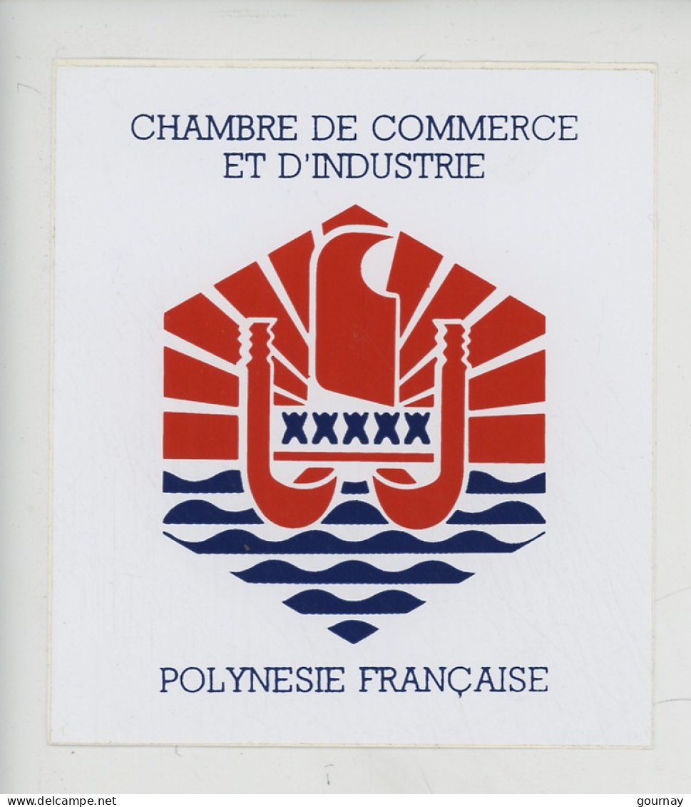 Autocollant Polynésie Française - Chambre De Commerce Et D'Industrie 11,5X13 - Polynésie Française