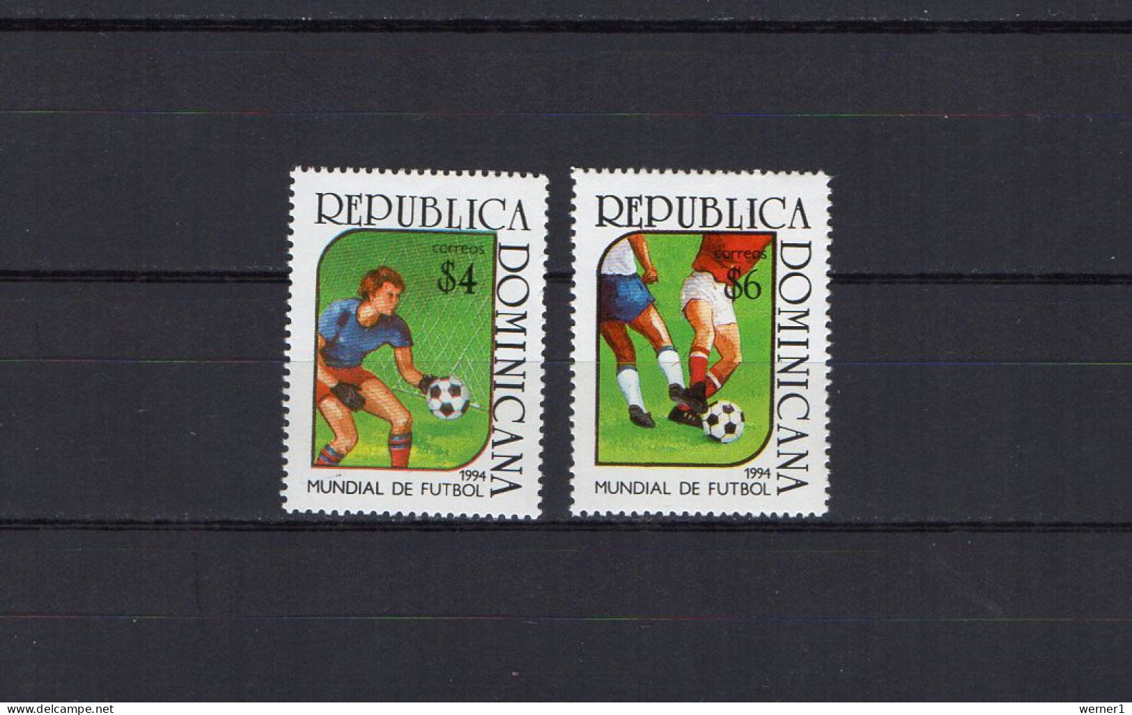 Dominican Republic 1994 Football Soccer World Cup Set Of 2 MNH - 1994 – Vereinigte Staaten