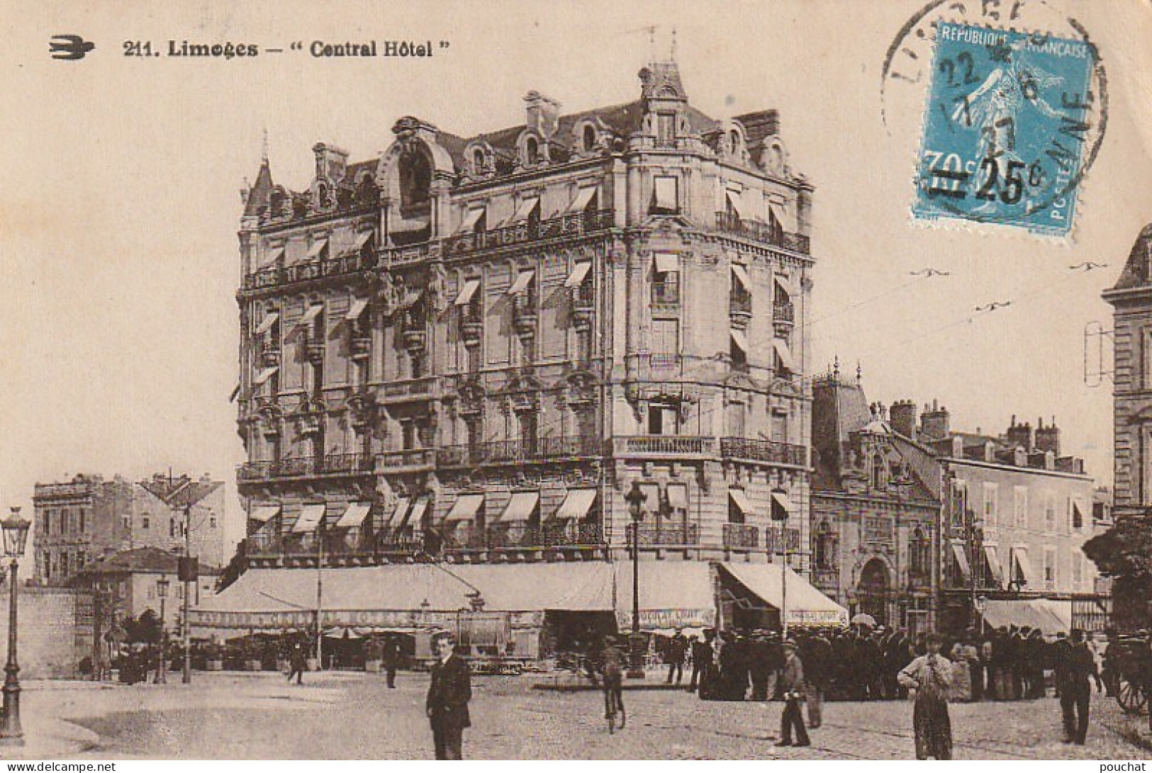 LE 12-(87) LIMOGES - " CENTRAL HOTEL " - CREDIT LYONNAIS - ANIMATION - 2 SCANS - Limoges