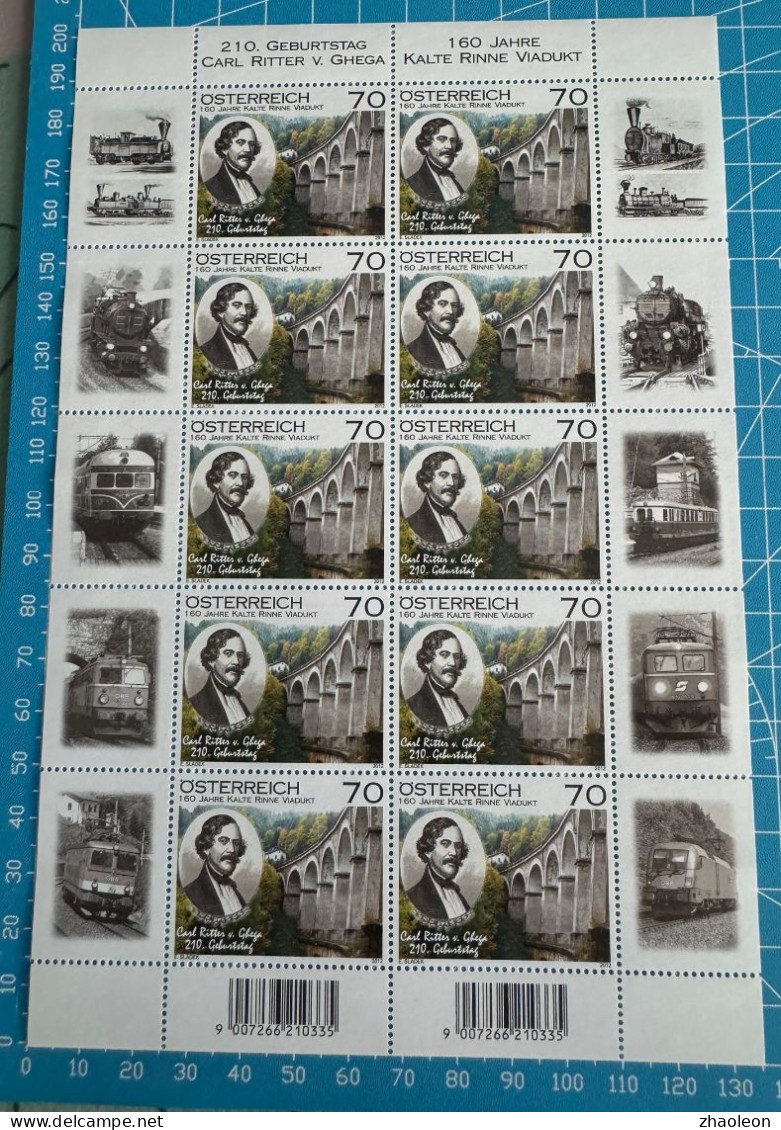 210. Geburtstag Karl Ritter Von Ghega// 210th Birthday Of Karl Ritter Von Ghega - Unused Stamps